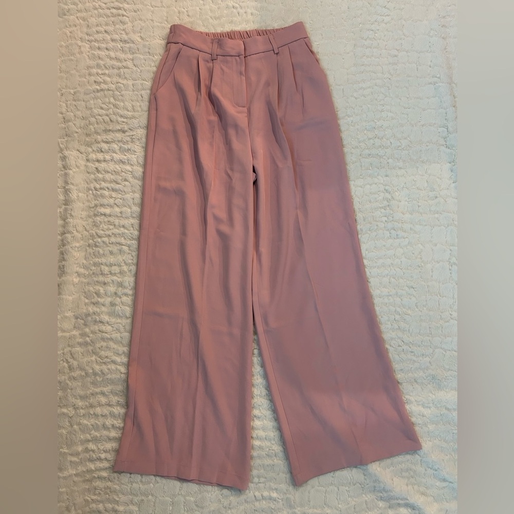 Elegant Mauve Wide Leg Women's Pants